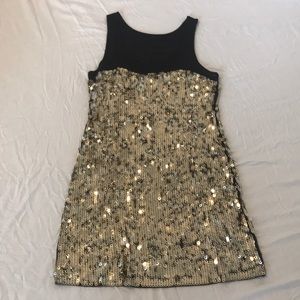 Gold sequins mini dress